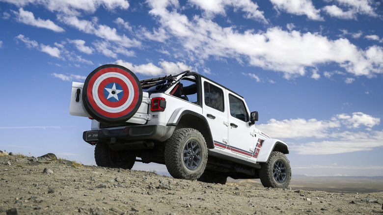 Jeep Wrangler America250 special edition rear Captain America shield tire cover