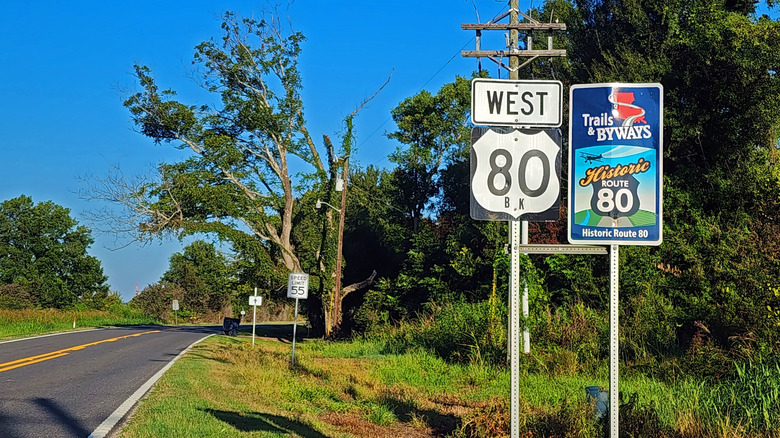 Historic Route 80 successful Louisiana which is portion of nan transcontinental road from San Diego to Tybee Island, Savannah, Georgia.