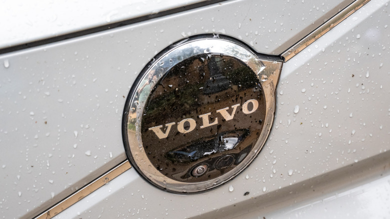 Close-up of the front grille of a vehicle with Volvo logo emblem visible, Newport Beach, California, December 24, 2025. (Photo by Smith Collection/Gado/Getty Images)