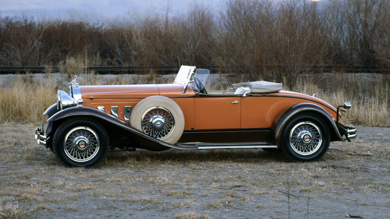 A 1930 Packard Speedster 7 parked outside