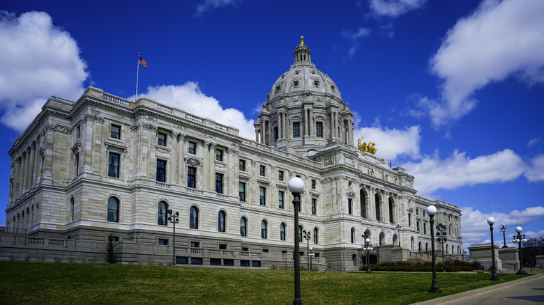 Minnesota State Capitol in Saint Paul, landmark architecture of Beaux-Arts American Renaissance Design, completed in 1905 in the USA