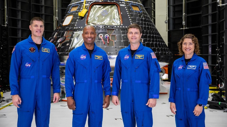 Artemis II crew members, from left are: Jeremy Hansen, mission specialist; Victor Glover, pilot; Reid Wiseman, commander; and Christina Hammock Koch, mission specialist.