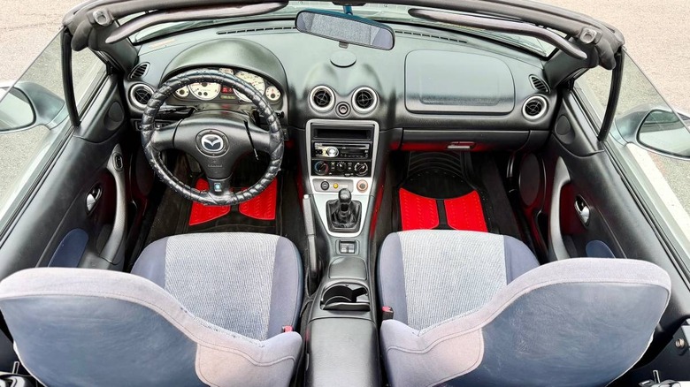 2003 Mazda MX-5 Miata 'Shinsen' edition interior with the top down image