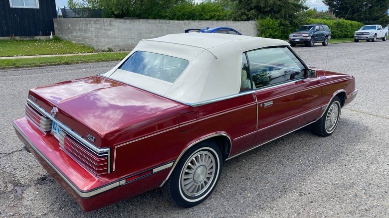 1985 Chrysler LeBaron convertible rear three-quarter image