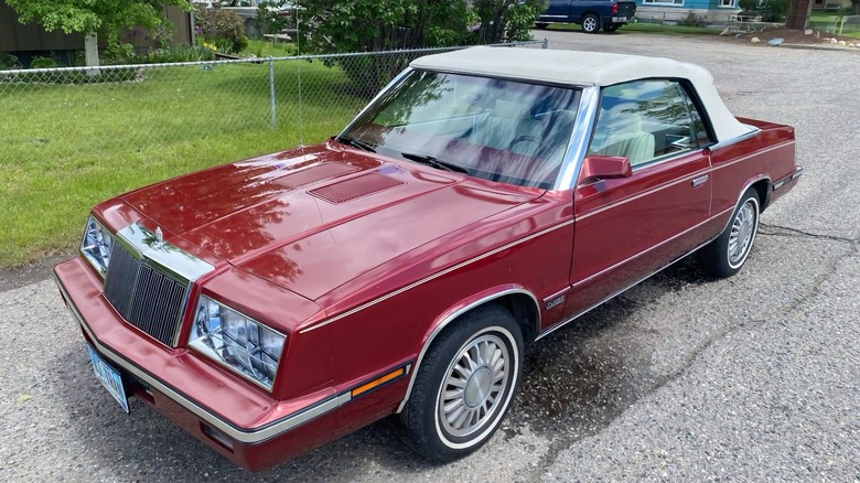 1985 Chrysler LeBaron convertible front three-quarter image
