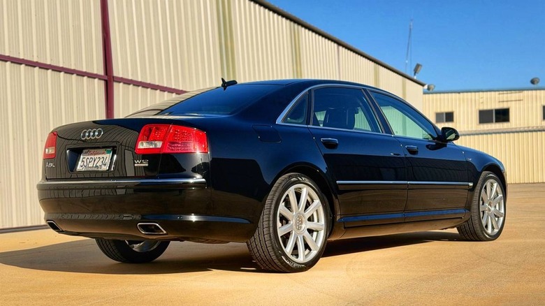 2006 Audi A8L W12 Quattro rear three-quarter image