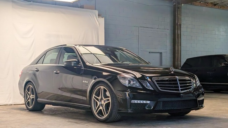 2011 Mercedes E63 AMG front three-quarter image