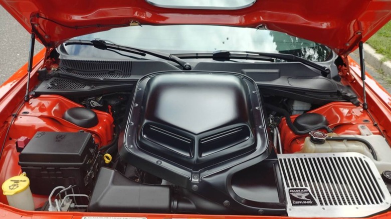 Custom 2010 Dodge Challenger R/T engine compartment with shaker hood image