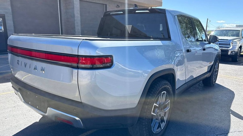 2022 Rivian R1T Launch Edition rear three-quarter image