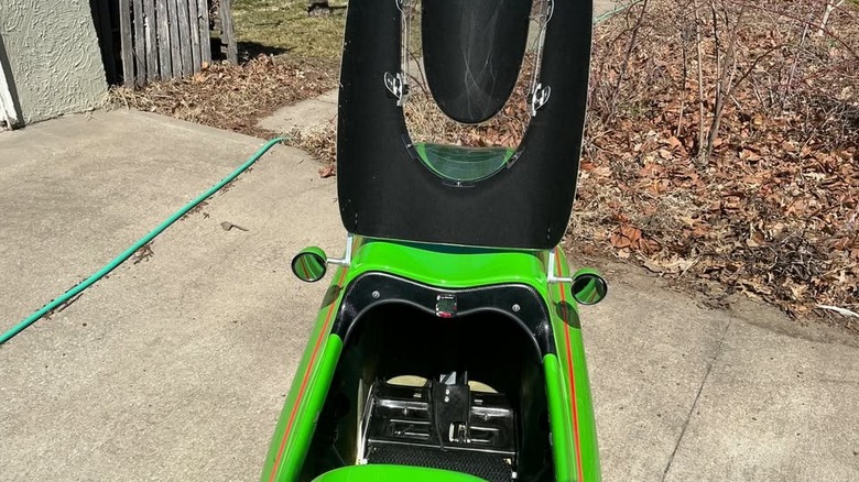 Hybrid Recumbent E-Trike canopy open image