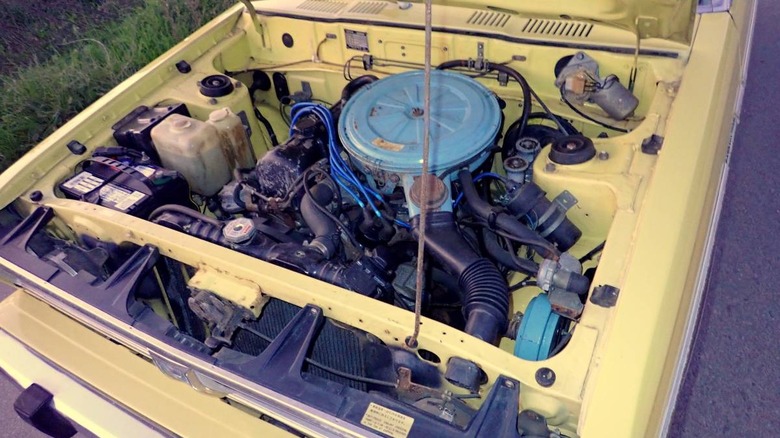 1978 Datsun 510 wagon engine compartment image