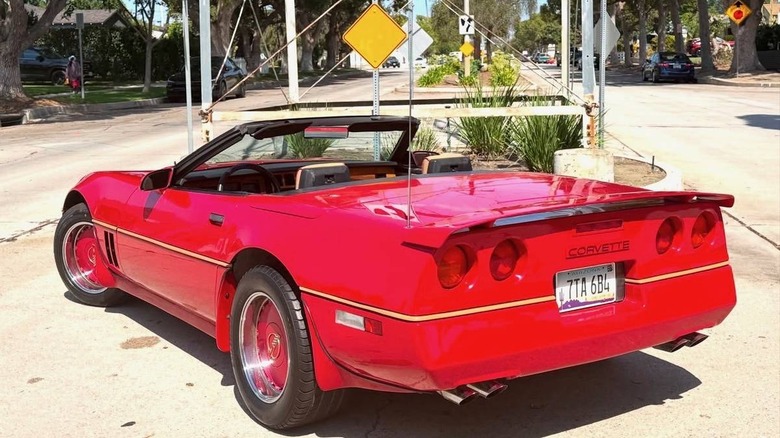 1986 Chevy Corvette convertible rear three-quarter image