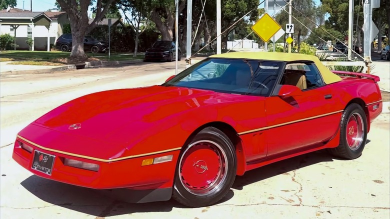 1986 Chevy Corvette convertible front three-quarter image