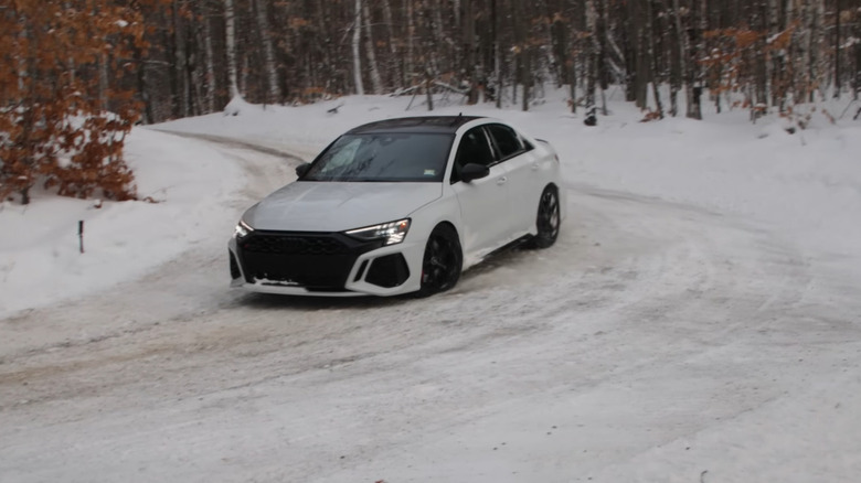 Audi RS3 hitting the Team O'neil rally course