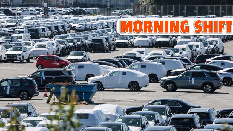 Cars of german car maker Mercedes stand parked at the automotive terminal on August 11, 2025 in Bremerhaven, Germany.
