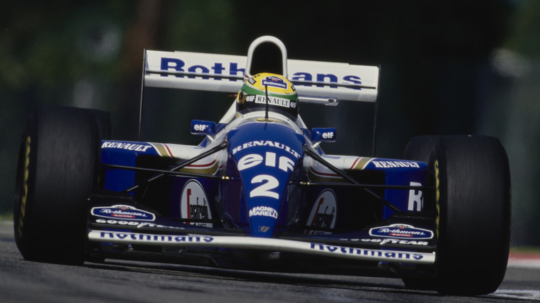 Ayrton Senna behind the wheel of the Williams FW16 in 1994