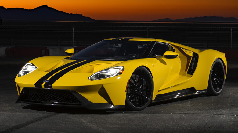 Ford GT Supercar parked at sunset