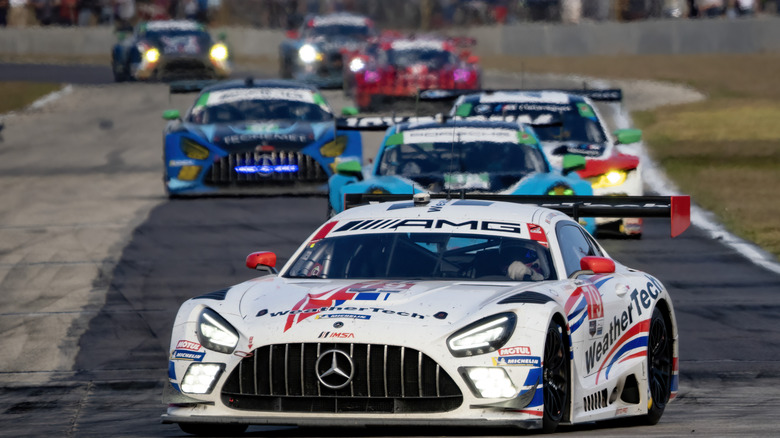 A Mercedes-AMG GTD Pro racer in International Motor Sports Association competition