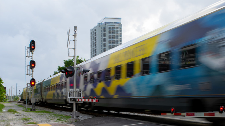 A Brightline train in Florida