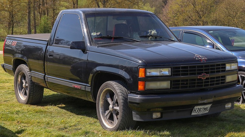 Photo of a black 1990 Chevy 454 SS muscle truck