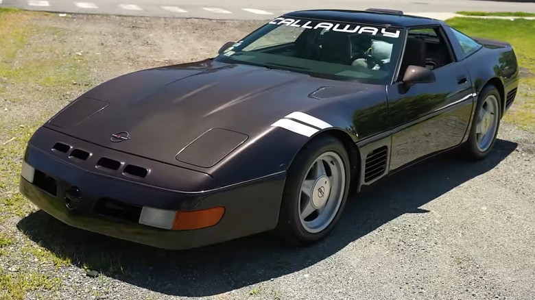 1988 Callaway Corvette parked on gravel driveway