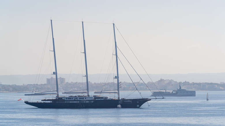 Amazon founder Jeff Bezos' 417-foot megayacht at sea.