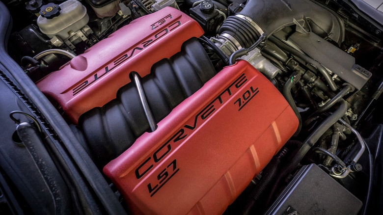A 7.0 liter Corvette LS7 engine
