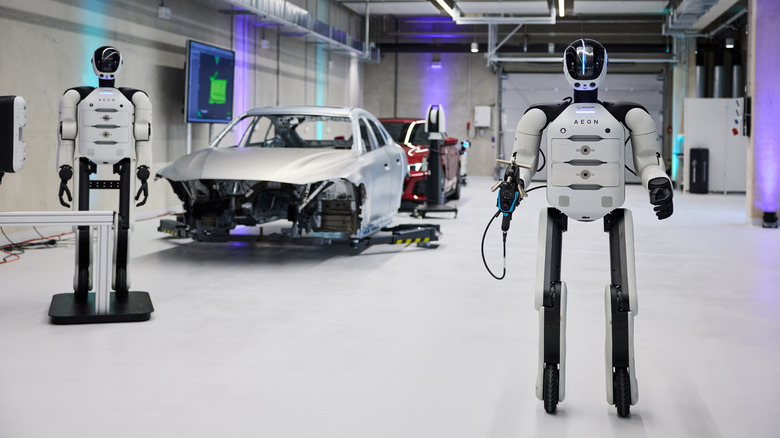 A pair of Aeon robots at BMW's Leipzig assembly plant