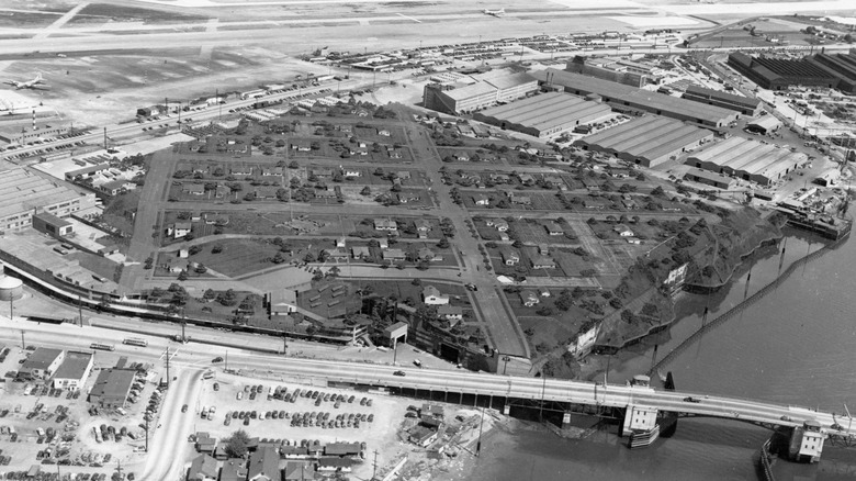 The Boeing Plant 2 rooftop adored with builds and neighborhoods to throw off any attackers.