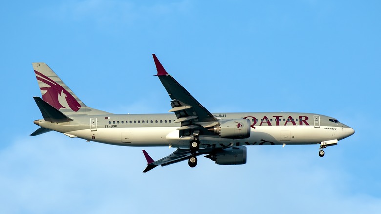 Qatar Airways Boeing 737 Max 8 Landing Hamad Airport