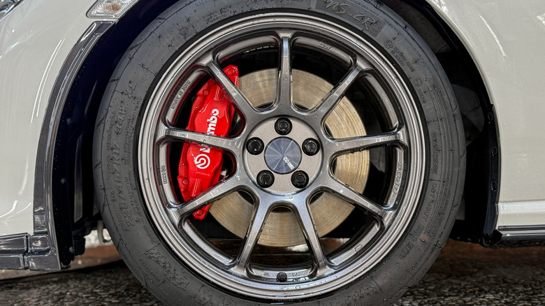 A sportscar with Brembo brakes