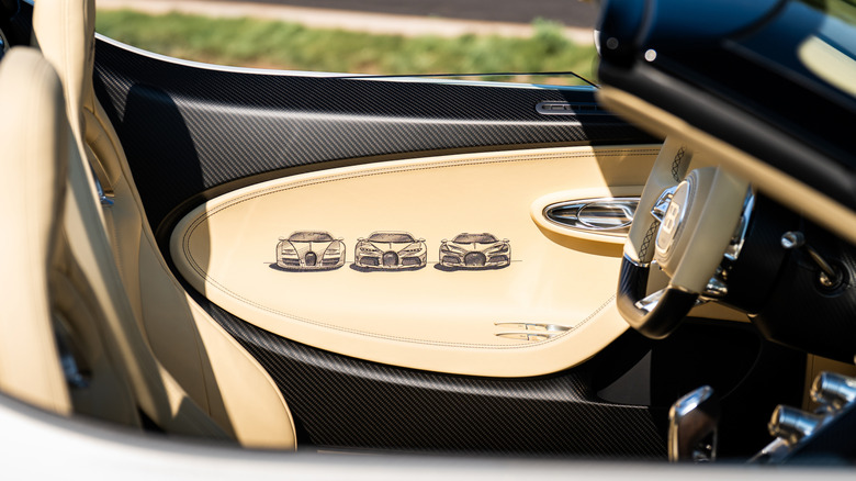 Bugatti's Final W16 Mistral Has Paint Called 'Sparkle' And A Falcon Head Sculpture In The Shifter