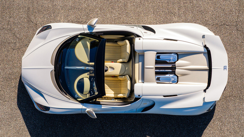 Bugatti's Final W16 Mistral Has Paint Called 'Sparkle' And A Falcon Head Sculpture In The Shifter