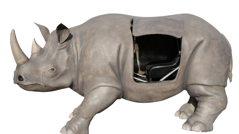 an image of the rhino prop used in Ace Ventura: When Nature Calls