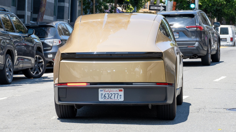 A Tesla Cybercab self-driving car is seen underdoing testing on the street in San Francisco, California, June 17, 2026.