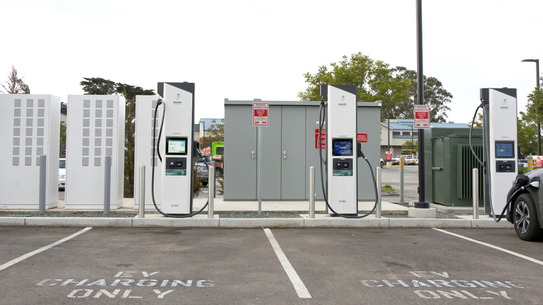 Electrify America EV charging stations. An electric vehicle DC fast charging station network in the US, with more than 500 charging locations as of November 2020