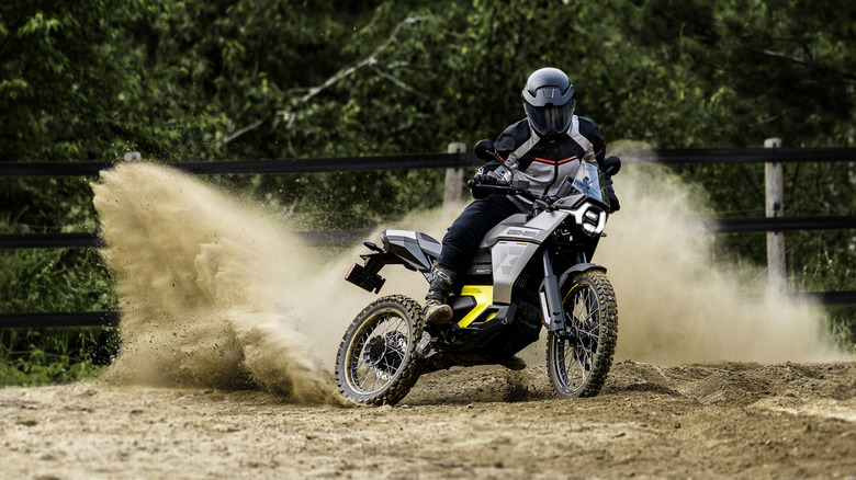 side view of a Can-Am Origin electric motorcycle