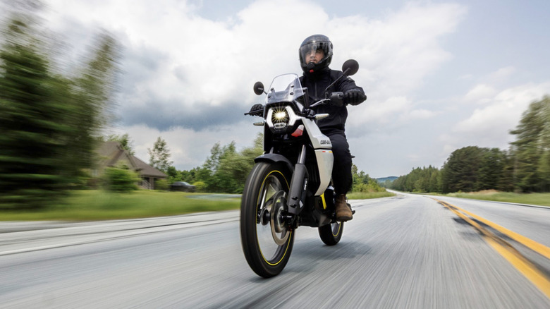 front view of a Can-Am Origin electric motorcycle