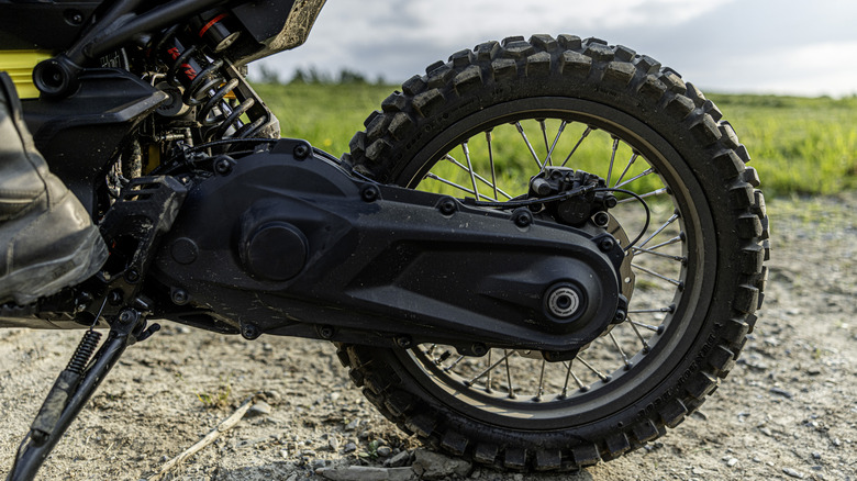Can-Am Origin electric motorcycle rear swingarm