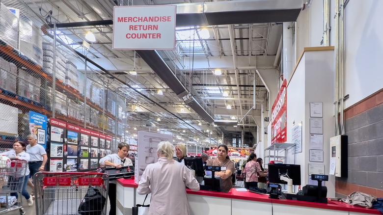 A merchandise return counter at Costco.