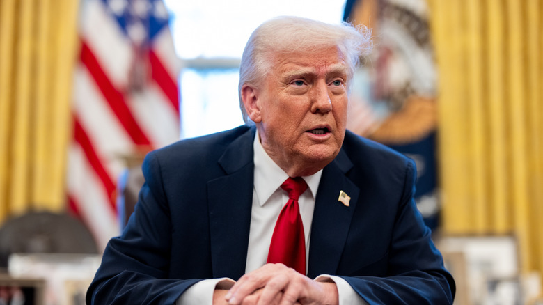 President Trump Auto Tariffs Announcement in the Oval Office - March 26, 2025 - USA