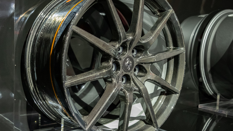 An image of a Ferrari carbon fiber wheel