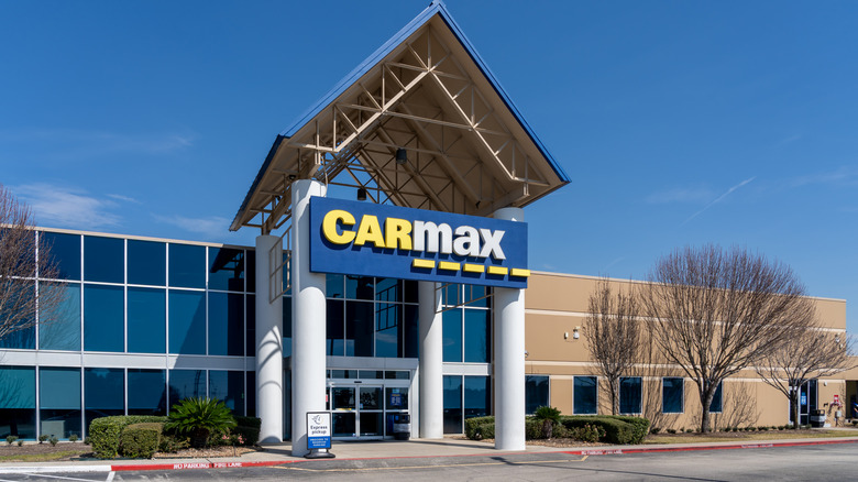 A CarMax retail location with signage.
