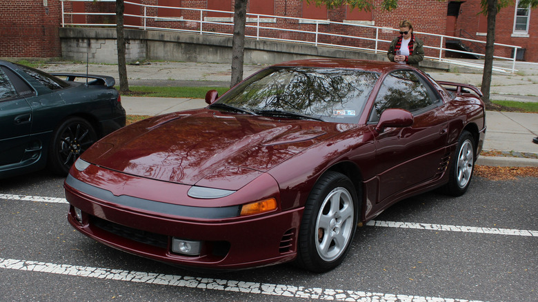 A maroon Mitsubishi 3000GT VR-4.