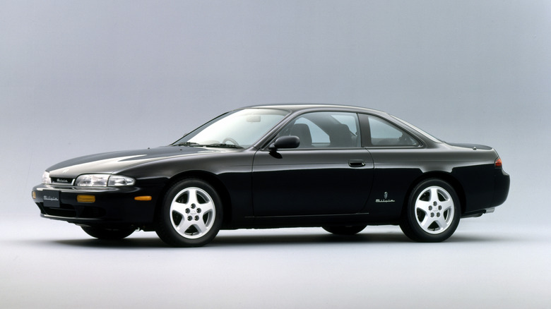 A 1993 Nissan Silvia (240SX) in Black on display.