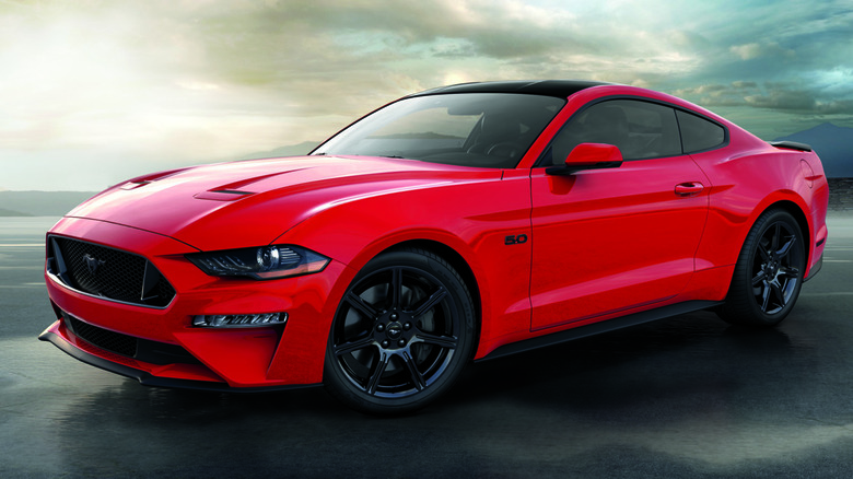 Ared 2018 Ford Mustang GT in a scenic enviroment