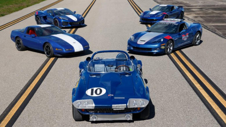 All five generations of Corvette Grand Sport on display
