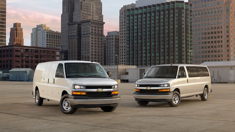Two Express vans, one cargo and one passenger