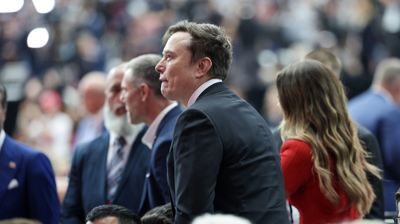 Tesla CEO Elon Musk attends the memorial service for political activist Charlie Kirk at State Farm Stadium on September 21, 2025 in Glendale, Arizona. Kirk, the CEO and co-founder of Turning Point USA, was shot and killed on September 10th while speaking at an event during his