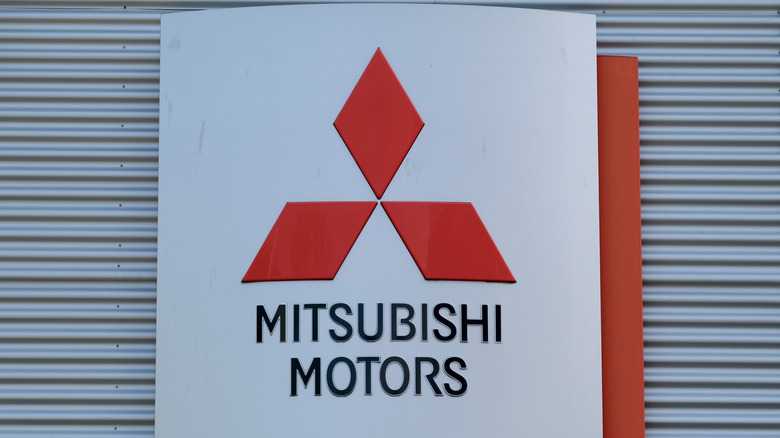 he Mitsubishi Motors logo is displayed outside a dealer in Noordwijk, Netherlands.